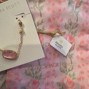 LoveShackFancy Gold Necklace with Pink Accents